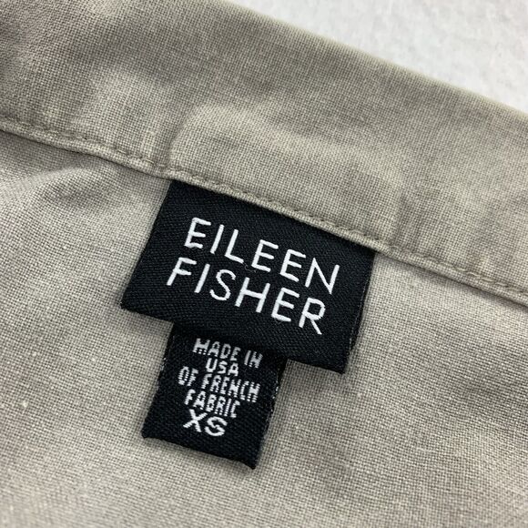 Eileen Fisher Long Cotton Straight Skirt with Slit XS Light Gray Modest Career - Picture 4 of 9
